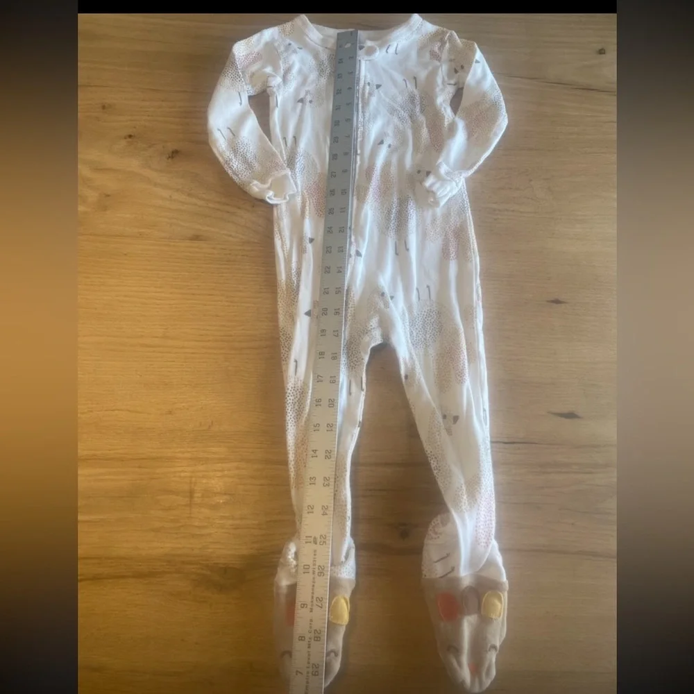 Carter’s Turkey Footed Pajama Unisex Cream Brown 2 Toddler Preloved‎